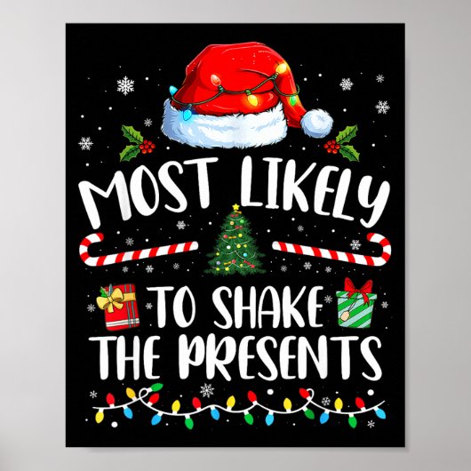 Most Likely To Shake The Family Matching Christmas Poster (Voorkant)