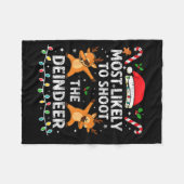 Most Likely To Shoot The Reindeer Family Christmas Fleece Deken (Voorkant (Horizontaal))