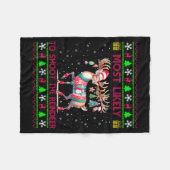 Most Likely To Shoot The Reindeer Matching Christm Fleece Deken (Voorkant (Horizontaal))