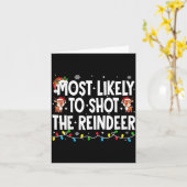 Most Likely To Shoot The Reindeer Xmas Family Matc Kaart (Gele Bloem)