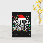 Most Likely To Shop On December 24th Family Christ Kaart (Gele Bloem)