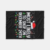Most Likely To Shop On December 24th Funny Family  Fleece Deken (Voorkant (Horizontaal))