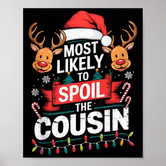 Most Likely To Sil The Cousin Christmas Party Fami Poster (Voorkant)