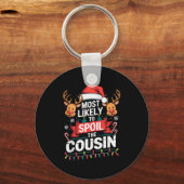Most Likely To Sil The Cousin Christmas Party Fami Sleutelhanger (Voorkant)
