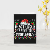 Most Likely To Sil The Grandkids Christmas Grandma Kaart (Gele Bloem)