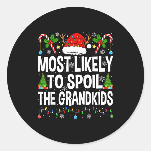 Most Likely To Sil The Grandkids Family Matching C Ronde Sticker (Voorkant)