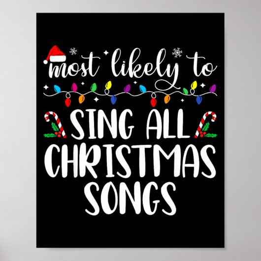Most Likely To Sing All The Christmas Songs Family Poster (Voorkant)