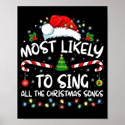 Most Likely To Sing All The Christmas Songs Family Poster (Voorkant)
