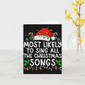 Most Likely To Sing All The Christmas Songs Matchi Kaart (Gele Bloem)