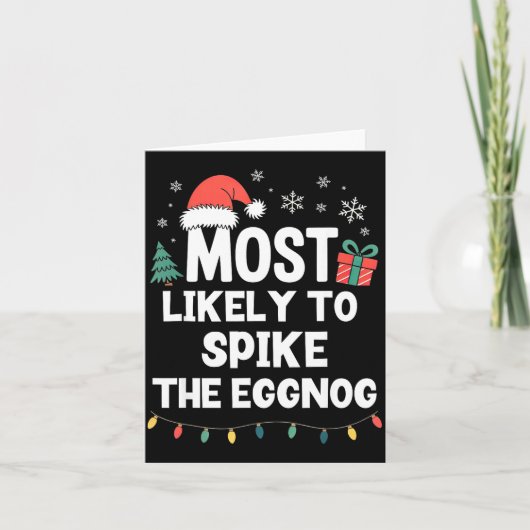 Most Likely To Ske The Eggnog Christmas Funny Xmas Kaart (Voorkant)