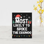 Most Likely To Ske The Eggnog Christmas Funny Xmas Kaart (Gele Bloem)