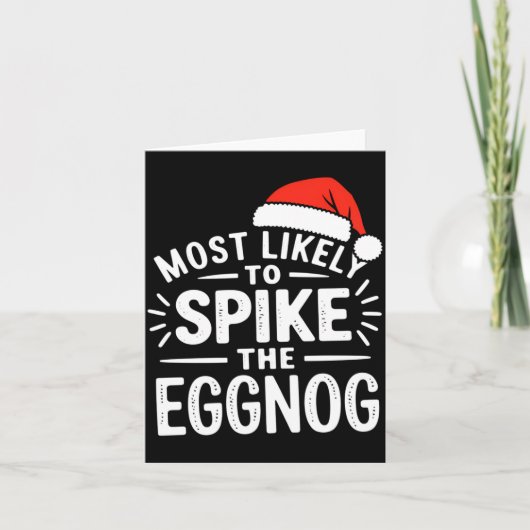 Most Likely To Ske The Eggnog Christmas Matching  Kaart (Voorkant)