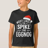 Most Likely To Ske The Eggnog Christmas Matching  T-shirt (Voorkant)