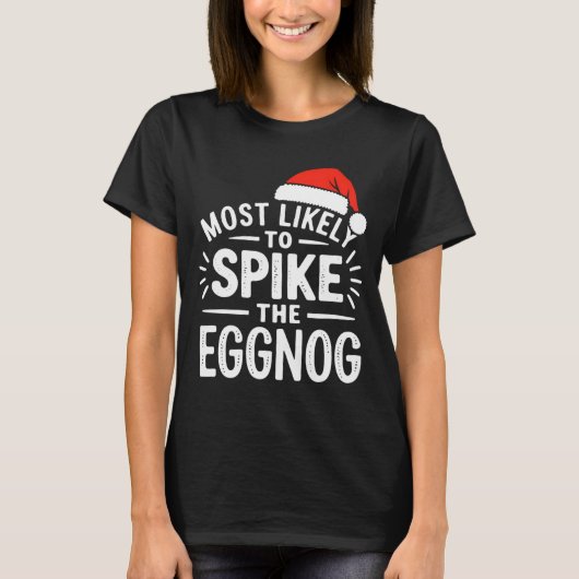 Most Likely To Ske The Eggnog Christmas Matching  T-shirt (Voorkant)