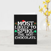 Most Likely To Ske The Hot Chocolate Funny Christm Kaart (Gele Bloem)