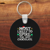 Most Likely To Ske The Hot Chocolate Funny Christm Sleutelhanger (Voorkant)