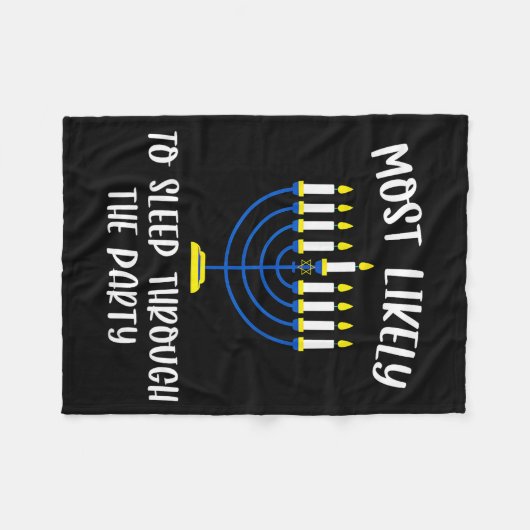 Most Likely To Sleep Through Party Hanukkah Group Fleece Deken (Voorkant (Horizontaal))