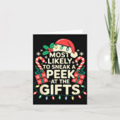 Most Likely To Sneak A Peek At The Family Christma Kaart (Voorkant)