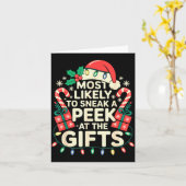 Most Likely To Sneak A Peek At The Family Christma Kaart (Gele Bloem)