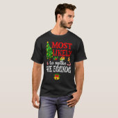 Most Likely To Spike The Eggnog Holidays T-shirt (Voorkant volledig)