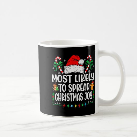 Most Likely To Spread Christmas Joy Family Matchin Koffiemok (Rechts)