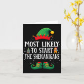 Most Likely To Start The Shenanigans Matching Chri Kaart (Gele Bloem)