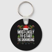 Most Likely To Start The Shenanigans Xmas Matching Sleutelhanger (Voorkant)
