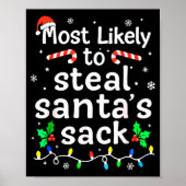Most Likely To Steal Santa’s Sack Family Xmas Holi Poster (Voorkant)
