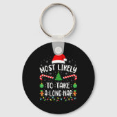 Most Likely To Take A Long Nap Family Matching Xma Sleutelhanger (Voorkant)