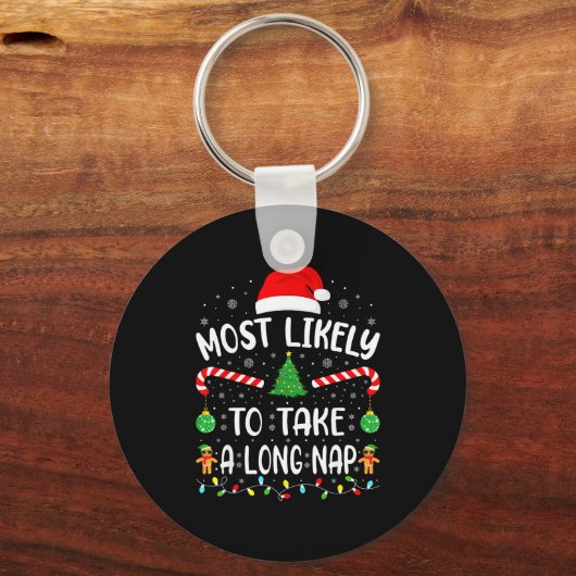 Most Likely To Take A Long Nap Family Matching Xma Sleutelhanger (Voorkant)