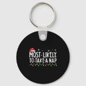 Most Likely To Take A Nap Christmas Sleutelhanger (Voorkant)