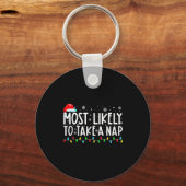Most Likely To Take A Nap Christmas Sleutelhanger (Voorkant)