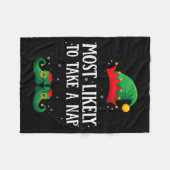 Most Likely To Take A Nap Matching Christmas Elf Fleece Deken (Voorkant (Horizontaal))