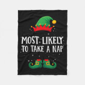 Most Likely To Take A Nap Matching Christmas Elf  Fleece Deken (Voorkant)