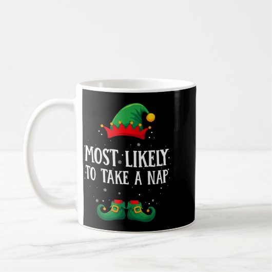 Most Likely To Take A Nap Matching Christmas Elf  Koffiemok (Links)