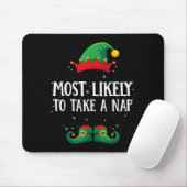 Most Likely To Take A Nap Matching Christmas Elf Muismat (Met muis)