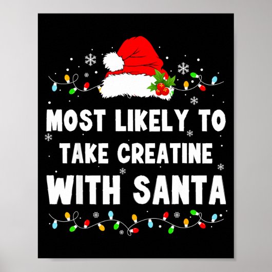 Most Likely To Take Creatine With Santa  Poster (Voorkant)