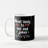 Most Likely To Tell Dad Jokes Christmas Family Paj Koffiemok (Links)