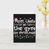 Most Likely To The Gym On Christmas Workout Matchi Kaart (Gele Bloem)