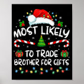 Most Likely To Trade Brother For Family Christmas  Poster (Voorkant)