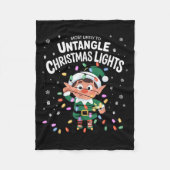Most Likely To Untangle Christmas Lights Elf Fleece Deken (Voorkant)