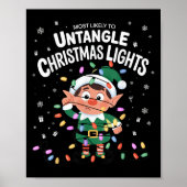 Most Likely To Untangle Christmas Lights Elf Poster (Voorkant)