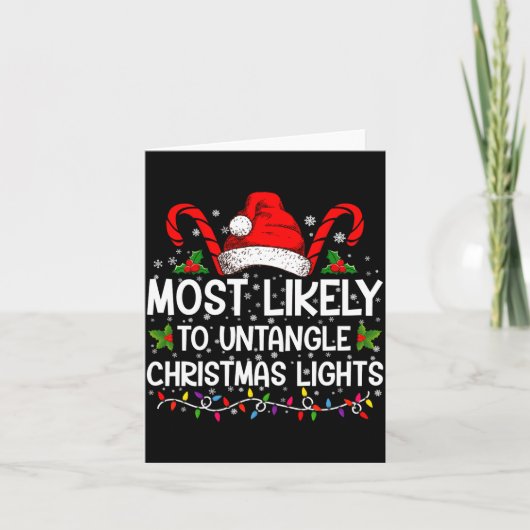 Most Likely To Untangle Christmas Lights Matching Kaart (Voorkant)