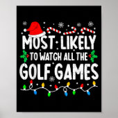 Most Likely To Watch All Golf Games Funny Matching Poster (Voorkant)