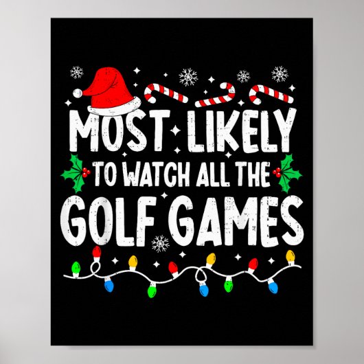 Most Likely To Watch All Golf Games Funny Matching Poster (Voorkant)