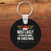 Most Likely To Watch Anime On Christmas Cool Anime Sleutelhanger (Voorkant)