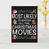 Most Likely To Watch The Christmas Movies Family C Kaart (Gele Bloem)