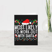 Most Likely To Work Out With Santa Matching Family Kaart (Voorkant)