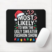 Most Likely Win Ugly Sweater Party Humor Holiday L Muismat (Met muis)