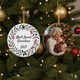 Most Loved Grandma Christmas Round Keramisch Ornament